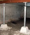 steel crawl space jack posts, galvanized and heavy duty