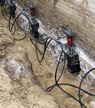 installed foundation push piers