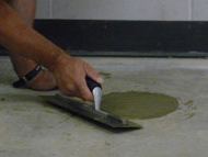 restoring the concrete slab floor with concrete